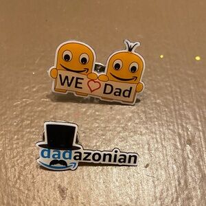 We ♥ Dad Yellow Emoji Pin & Dadazonian Logo Pin - Amazon